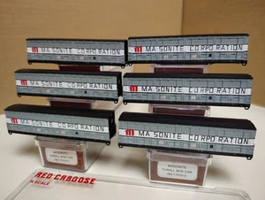 N Scale Train Lot Red Caboose MASX MASONITE CORP Thrall 54' Boxcars 6 Dif#s💫T2 - Picture 1 of 24