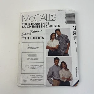 McCall's 7720 2 Hour Shirt Sewing Pattern Unisex Size XL-XXL Shirt Uncut Vtg 90s - Picture 1 of 2