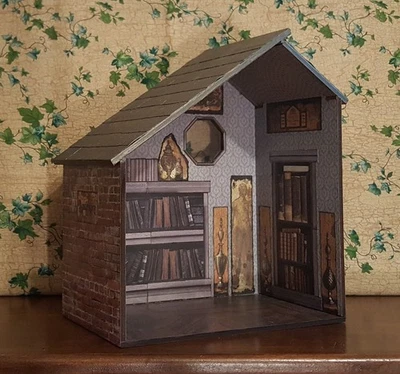 Habitación Caja Casa de Muñecas Escala 1:12 - Ladrillo Exterior e Interior como Biblioteca Foto 1 de 4