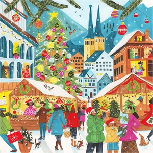 The Christmas Market (478 Piece Christmas Wooden Jigsaw Puzzle) - Picture 1 of 6