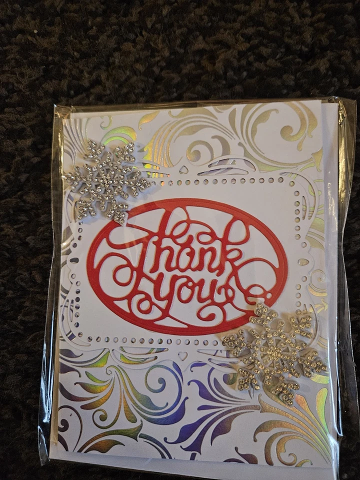 NEW HANDMADE BLANK  CHRISTMAS THANK YOU CARD 4X6 - Image 1 of 1