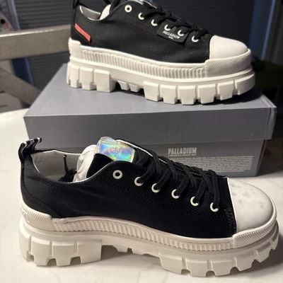 Zapatos Palladium Revolt Lo TX para mujer talla 10 negro/plataforma malvavisco nuevos Foto 1 de 4