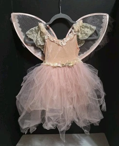 Disfraz Flor Hada Niño Talla 4T Rosa Melocotón Tul Falda Con Alas Forrado Encaje - Imagen 1 de 16