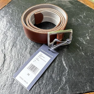 Vineyard Vines Leder & Gurtband Wendegürtel Farbe GRANIT Größe 36 98 $ Neu mit Etikett - Bild 1 von 3