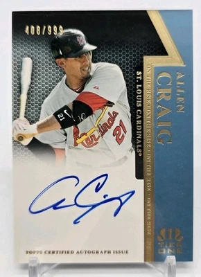 2011 Topps Tier One ALLEN CRAIG On The Rise Auto /999 St Louis Cardinals #OR-ACR - Imagem 1 de 4