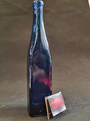 Vintage Australian Cobalt Blue Glass EMPTY BOTTLE 28cm Antique  • 25.46$