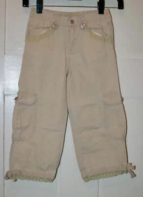 Ecko Red Girl's Pants Cargo with Lace and Jewel Buttons Accent Beige Size 5 - Image 1 of 4