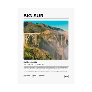 Big Sur Poster, Vintage Wall Art Print, Travel Gift Idea, Home Office Dorm Decor - Picture 1 of 12
