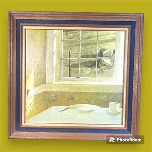 Andrew Wyeth Ground Hog Day Texture Print Professionally Framed 23”x22” No Glass - Picture 1 of 16