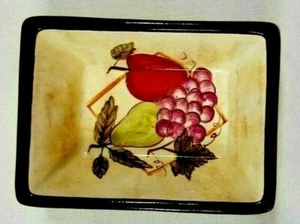 Vintage Small Stoneware Multi-purpose Dish/Bowl Hand-painted Fruit Design. EUC - Picture 1 of 5