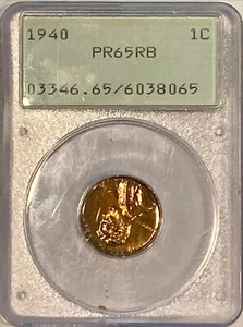 1940 Lincoln Cent PCGS PR 65RB OGH Rattler - Picture 1 of 3