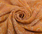 Sushila Vintage Yellow Saree 100% Pure Chiffon Silk Printed Paisley Craft Fabric