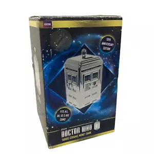 DOCTOR WHO 50th Anniversary Edition Silver Tardis Ceramic Money Bank IN BOX BBC - Picture 1 of 11