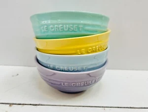 Le Creuset Mini Bowls Set of 4 Ombre Pastel Multi Colored Pinch Prep Lot Ceramic - Picture 1 of 10