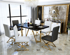 Modern Luxury Design Dining Table Furniture Wood Stainless Steel New Elegant Art