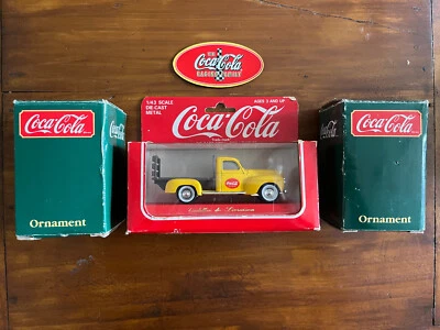 Coca Cola collection Dodge Pick Up Truck, Christmas Ornaments and Racing magnet - Image 1 of 4