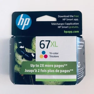5/2025 Genuine HP 67XL High Yield Tri Color Original Ink Cartridge OEM 3YM58AN - Picture 1 of 4