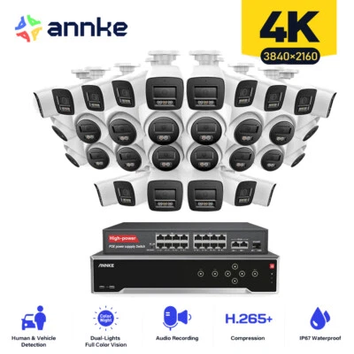ANNKE 32CH 12MP NVR 4K POE Security Camera System Color Night Audio Record CCTV - Image 1 of 4