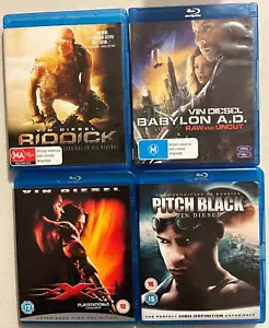 Vin Diesel Movies Blu-Ray Region B Pitch Black XXX Riddick Babylon A.D. Action - Picture 1 of 23