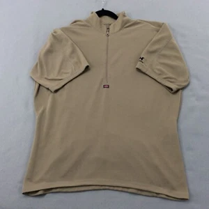 Helly Hansen Cycling Shirt Men's Large Tan Logos Loose Fit Back Pockets ¼ Zip - Picture 1 of 12