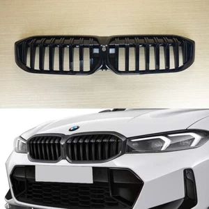 For BMW 3-Series 2023-2024 G20 G21 G28 Shiny Black ABS Front Grille Sedan 4-Door - Picture 1 of 7