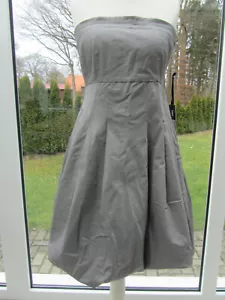Silbergraues, trägerloses Kleid mit Ballonrock und Kellerfalten MbyM Gr. L neu - Bild 1 von 8