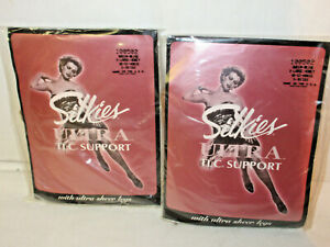 Vintage SILKIES ULTRA SUPPORT Pantyhose LOT    QUEEN SIZE 5 (WB3).