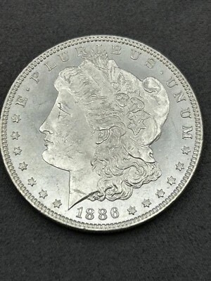 1886-P BU/MS+ DMPL Morgan Silver Dollar WATCH VIDEO PQ Nice Mirrors! - Image 1 of 4