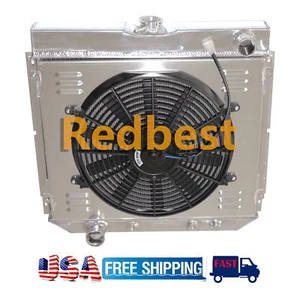 3 Row Aluminum Radiator Shroud 14''Fan For 69-1970 Ford Mustang 70-1977 Maverick - Bild 1 von 9