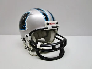 Vintage CAROLINA PANTHERS - RIDELL 3 5/8 Mini Helmet -  Chin Strap & Mouth Guard - Picture 1 of 6