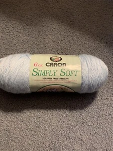 CARON SIMPLY SOFT ""Granny Fans"" 9712 azul suave 4 hilo mediano 6 oz - Imagen 1 de 8