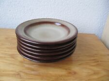6 Ceramano Keramik Pasta Suppen Teller groß tief braun beige Teller 21 cm