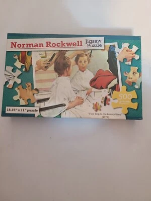 Norman Rockwell Jigsaw Puzzle First Trip to the Beauty Shop 1972 500 pcs 18.5x11 - Image 1 of 4