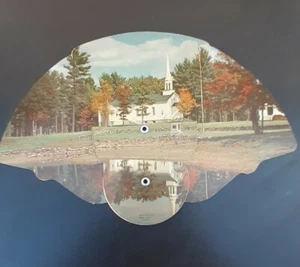 Tri-Fold Folding Advertising Hand Fan Chapel by the Lake Salisbury NC Drug Store - Picture 1 of 2