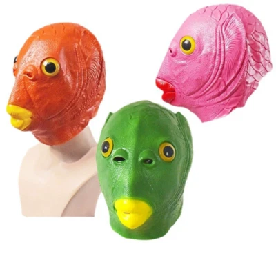 Cosplay Pink Green Fish Full Head Masks Halloween Party Dress Up Masquerade Mask - Image 1 of 4