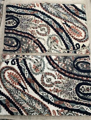 Juego de 2 fundas de almohada lumbares Pottery Barn Riya cachemira 100 % algodón terciopelo *LEER Foto 1 de 4