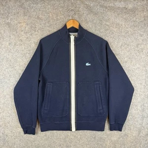 Lacoste Jacket Mens Medium Blue Reversible Full Zip Sport Stand Up Collar - Picture 1 of 12