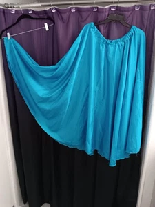 Neuer türkisblauer Bauchtanz Kreis Rock ohne Öffnungen. Hüfte 50" L 34" - Bild 1 von 2