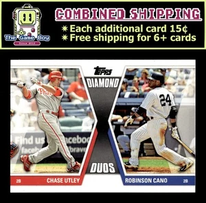 2011 Topps Diamond Duos (Series 2) #DD-2 Chase Utley / Robinson Cano - PHI / NYY - Picture 1 of 2
