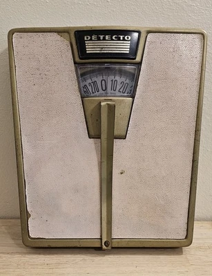 Báscula de baño vintage de pie retro dorada y rosa Detecto Foto 1 de 2