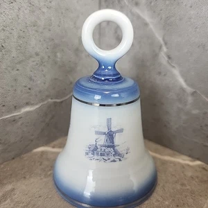 Vintage Royal Mosa blau & weiß Porzellan niederländische Windmühle Glocke - Bild 1 von 8