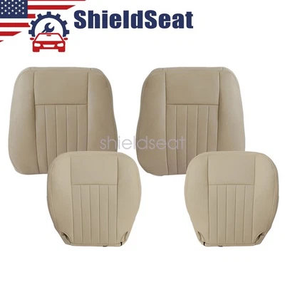 For 2003-2006 Lincoln Navigator Both Side Top Bottom Perf Leather Seat Cover Tan - Image 1 of 4