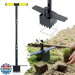 Colwelt Sod Plugger Tool 36-INCH, Grass Plug Tool 3 x 3 Square with Serrated  - Picture 1 of 5