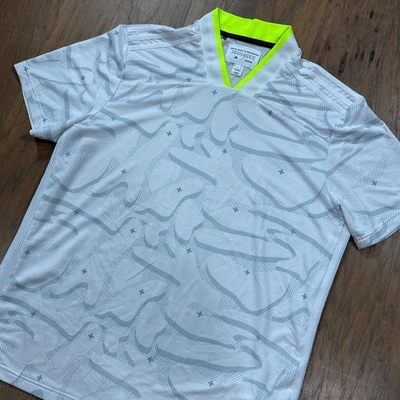 Adidas Polo Shirt Mens L White Golf Course Adicross Heat Rdy Stretch Performance - Image 1 of 4