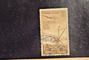 REGNO D' ITALIA "AFRICA ORIENTALE ITALIANA" 2,50 LIRE ESPRESSO AEREO USATO - Foto 1 di 1