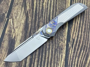 SixLeaf Folding Knife M390 Blade Titanium Handle Outdoor Pocket Knife SL-84-M390 - Picture 1 of 11