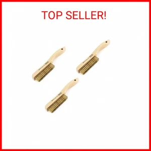 Forney 70519 Wire Scratch Brush, Brass with Wood Shoe Handle, 10-1/4-Inch-by-.01 - Picture 1 of 2