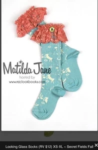 Matilda Jane Secret Fields Looking Glass socks Size XL New! - Picture 1 of 4