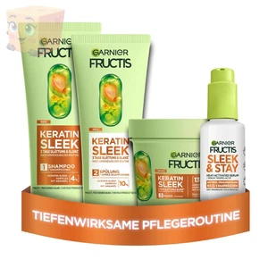 Garnier Fructis Keratin Sleek Set mit Arganöl für trockenes frizziges Haar - Bild 1 von 8