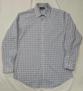 Mens Tommy Hilfiger 15 1/2 (32/33) Blue Plaid Long Sleeve Button-Down Shirt #M5 - Picture 1 of 2